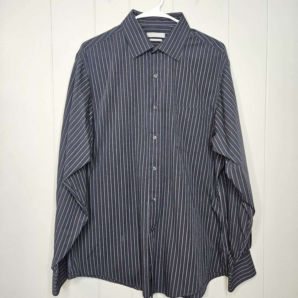 VanHeusen Fitted Mens Button Up Shirt Long Sleeved Size 16.5 34/35